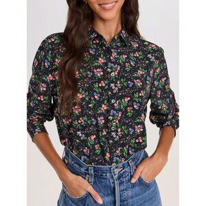 New Hill House Malone Shirt in Berry Floral Small $128